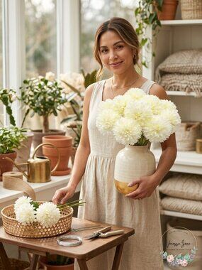 Fantasy Gardens Artificial Fake Flower Plants Silk Chrysanthemum 10Pcs DIY Ball
